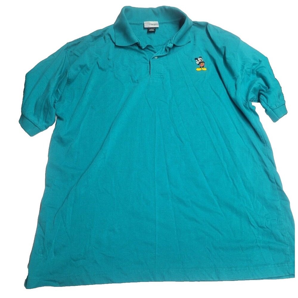 Teal Walt Disney World Mickey Golf Polo Shirt Men's XL